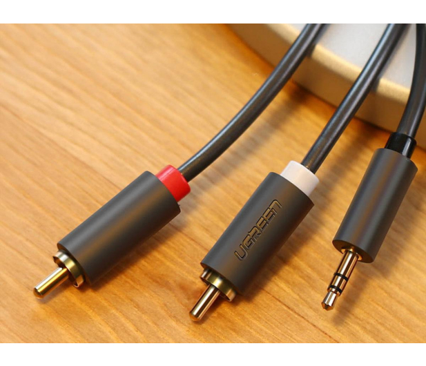 UGREEN AV102 Kabel 2x RCA Cinch jack 3.5 mm 1.5m czarny - 1488936 - zdjęcie 4